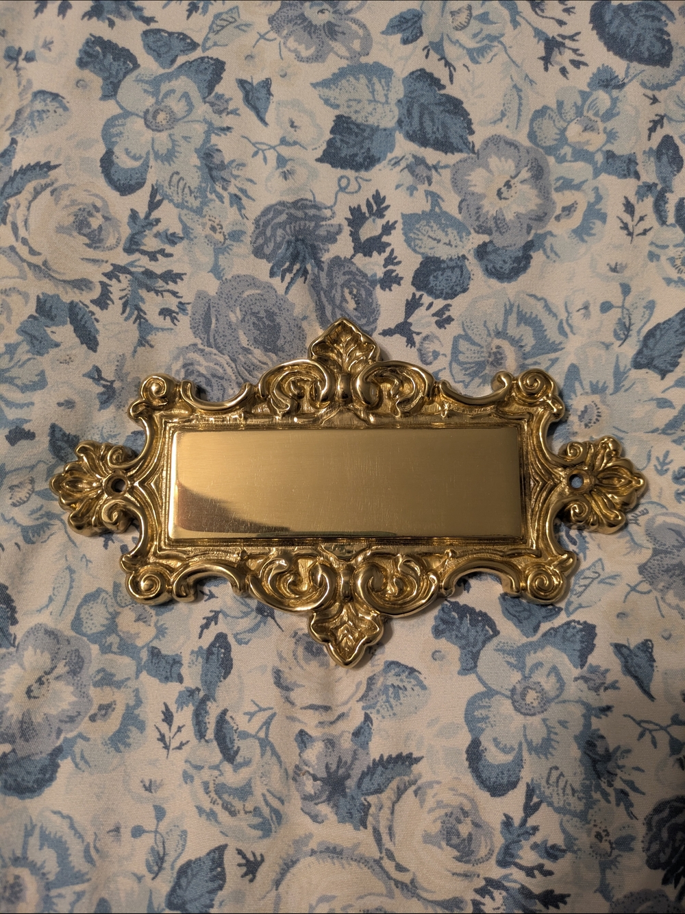 Vintage Ornate Solid Brass Decorative Wall/Nameplate Plaque